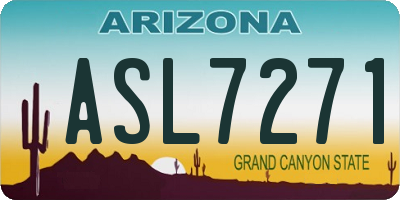 AZ license plate ASL7271