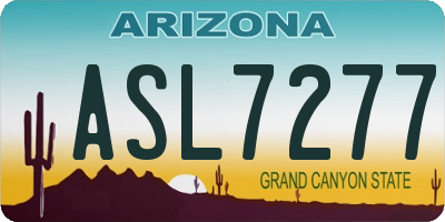 AZ license plate ASL7277