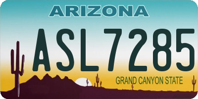 AZ license plate ASL7285