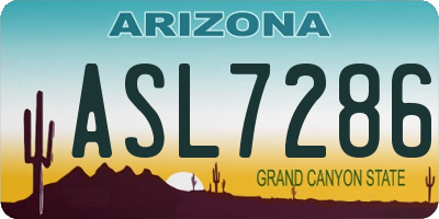 AZ license plate ASL7286