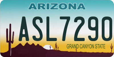 AZ license plate ASL7290