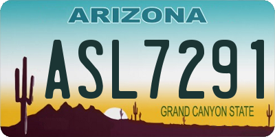 AZ license plate ASL7291