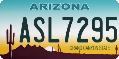 AZ license plate ASL7295