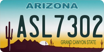 AZ license plate ASL7302