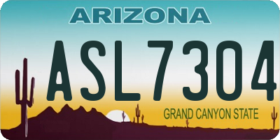 AZ license plate ASL7304