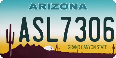 AZ license plate ASL7306