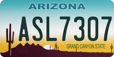 AZ license plate ASL7307