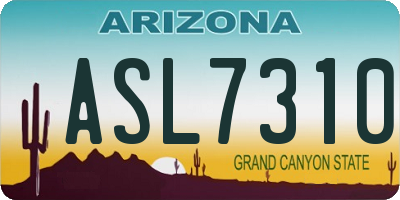 AZ license plate ASL7310