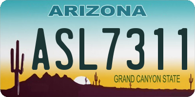 AZ license plate ASL7311