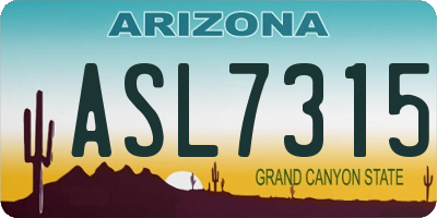 AZ license plate ASL7315
