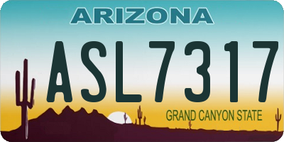 AZ license plate ASL7317