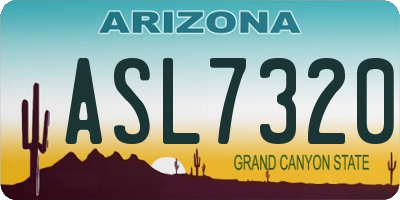 AZ license plate ASL7320