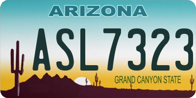 AZ license plate ASL7323