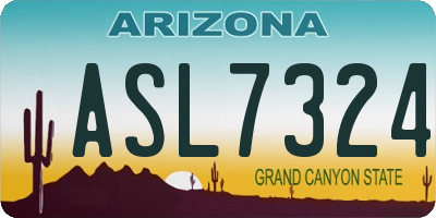 AZ license plate ASL7324