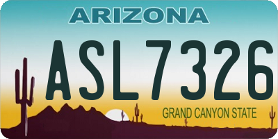 AZ license plate ASL7326