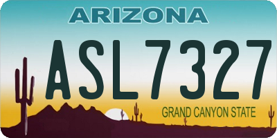AZ license plate ASL7327