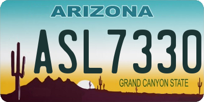 AZ license plate ASL7330