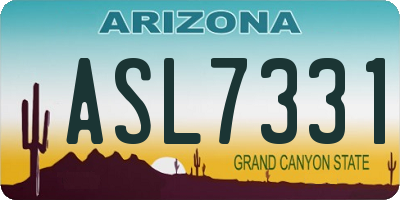 AZ license plate ASL7331