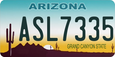 AZ license plate ASL7335