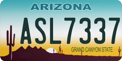 AZ license plate ASL7337