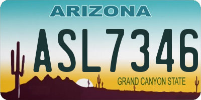 AZ license plate ASL7346