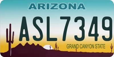 AZ license plate ASL7349