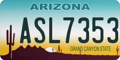 AZ license plate ASL7353