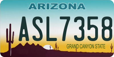 AZ license plate ASL7358