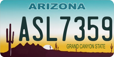 AZ license plate ASL7359