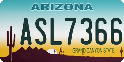 AZ license plate ASL7366
