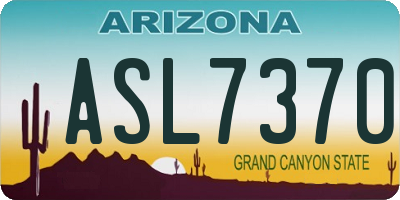 AZ license plate ASL7370