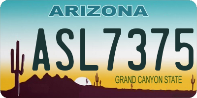 AZ license plate ASL7375