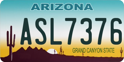 AZ license plate ASL7376