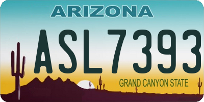 AZ license plate ASL7393
