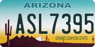 AZ license plate ASL7395