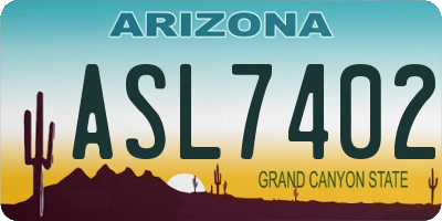 AZ license plate ASL7402