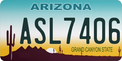 AZ license plate ASL7406
