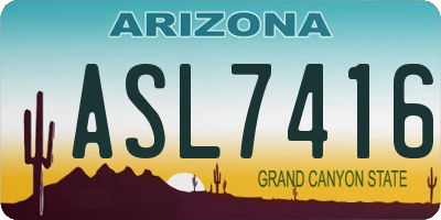 AZ license plate ASL7416