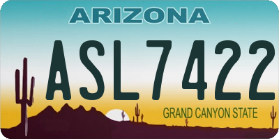 AZ license plate ASL7422