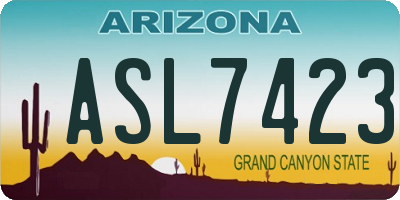AZ license plate ASL7423