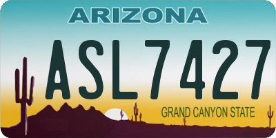 AZ license plate ASL7427