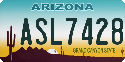 AZ license plate ASL7428