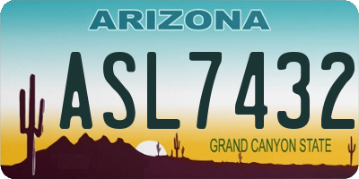 AZ license plate ASL7432