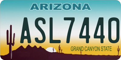 AZ license plate ASL7440