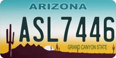 AZ license plate ASL7446