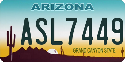 AZ license plate ASL7449