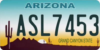 AZ license plate ASL7453