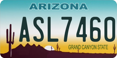 AZ license plate ASL7460