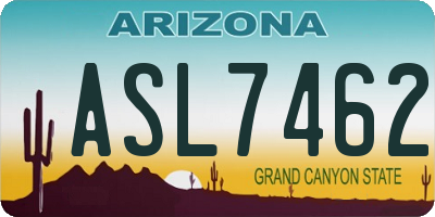 AZ license plate ASL7462