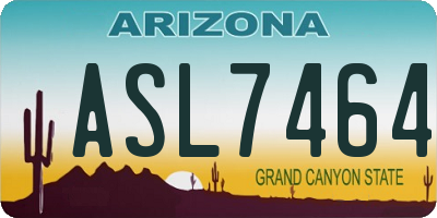 AZ license plate ASL7464